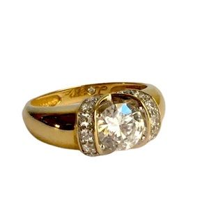 14K Gold Ring Faux Diamond CZ Band QVC
Love